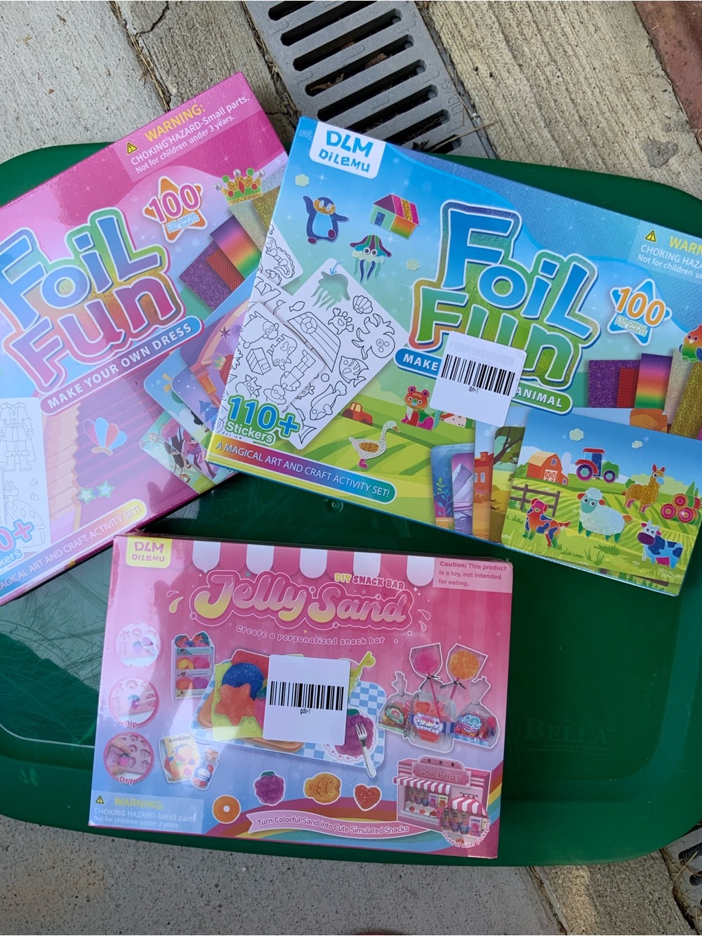 3 piece kid craft sets - Foil Fun Kids Craft Set - Blue and Pink & Jelly Sand.